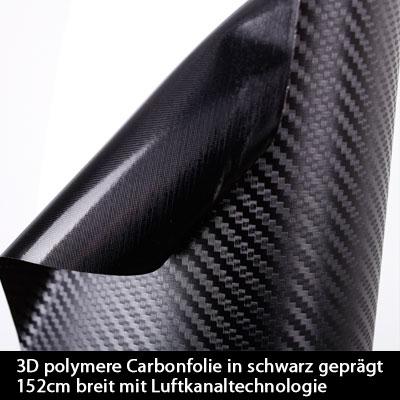 Klebefolie Carbonoptik schwarz mit Luftkanälen ab 30cm Breite