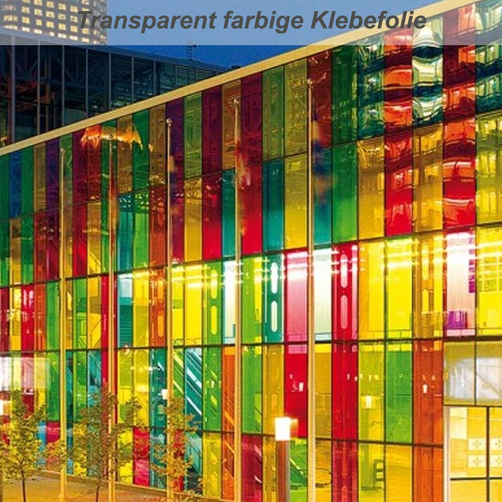 Transparent farbige Klebefolie für Glasoberflächen